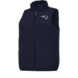 Women's New England Patriots Antigua Navy Experience Full-Zip Vest, Size Medium